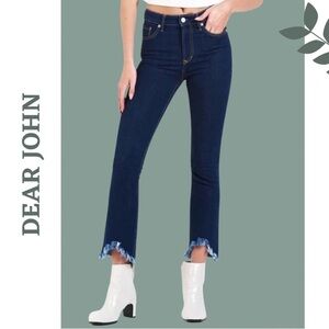 Dear John Loren High Rise Cropped Flare Jeans Lancaster - Dark Wash - Size 27